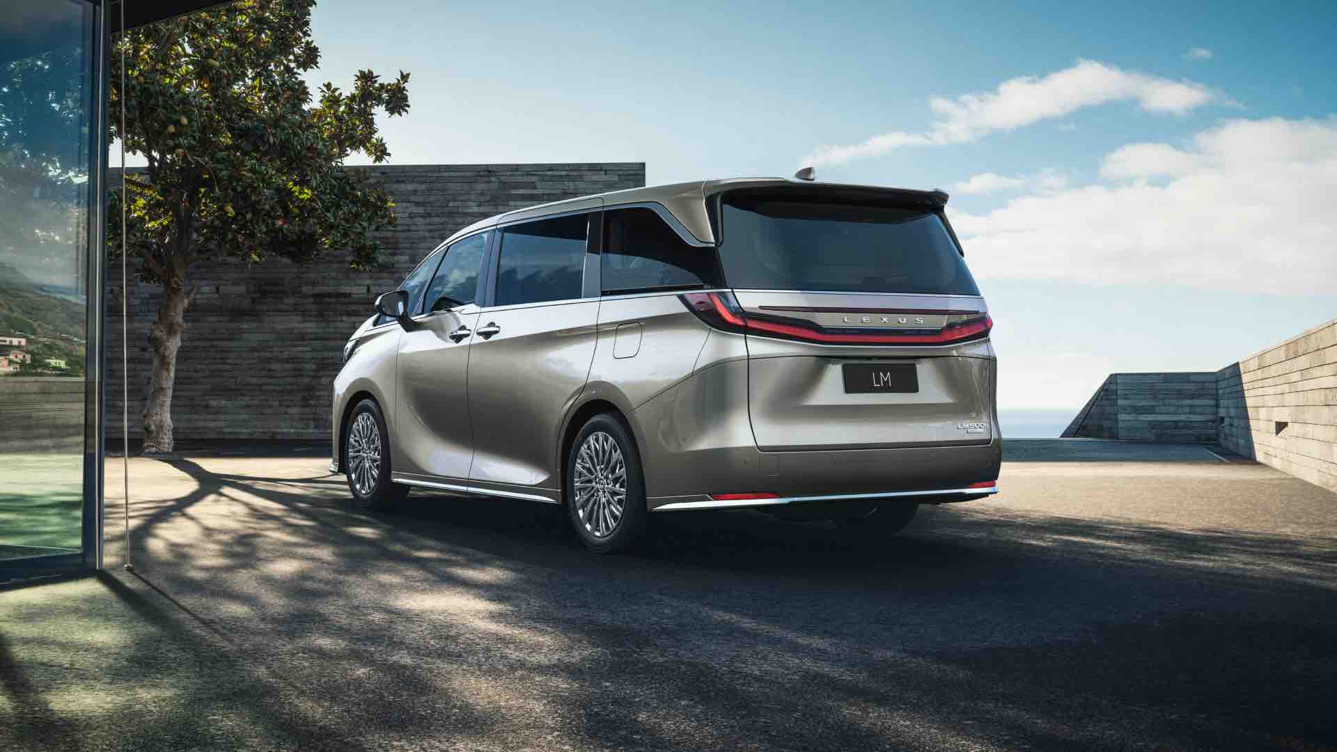 Rear view of a silver LM.